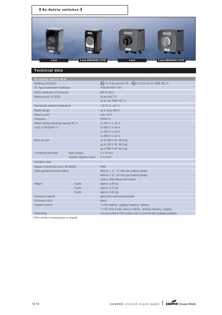 Explosion Protected Products - Cooper Crouse-Hinds