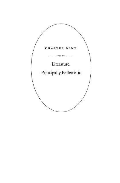 Literature, Principally Belletristic - University of