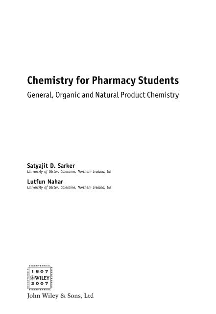 Chemistry for Pharmacy Students : General, Organic and Natural ...