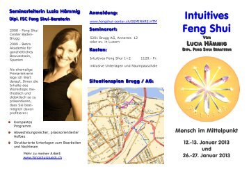 Intuitives Feng Shui Flyer - Feng Shui Center Baden-Brugg