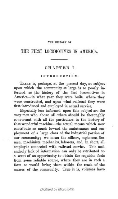 The history of the first locomotives in America. From original ...