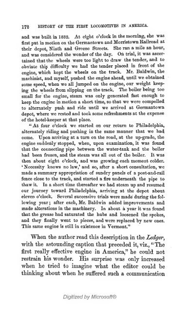 The history of the first locomotives in America. From original ...