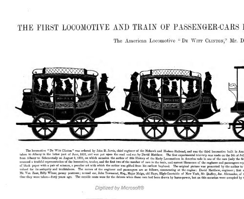 The history of the first locomotives in America. From original ...