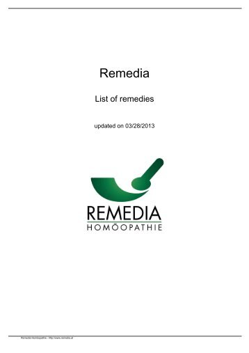 Remedia Homeopathic Remedies