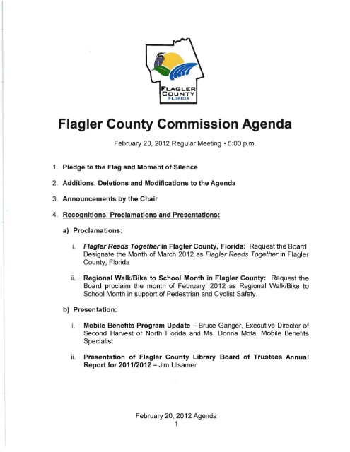 Flagler County Commission Agenda
