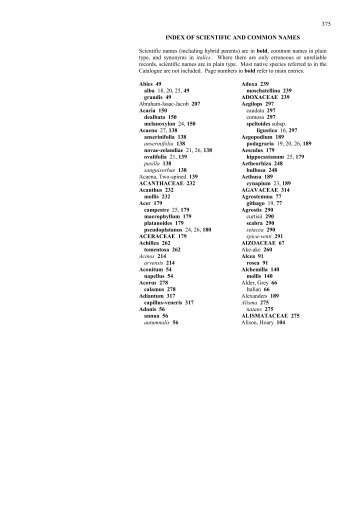 index of scientific and common names - National Botanic Gardens