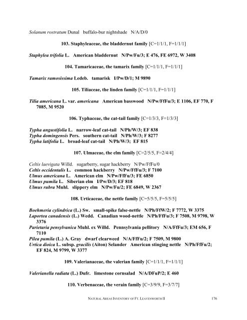 A Natural Areas Inventory of the - Kansas Natural Heritage Inventory ...