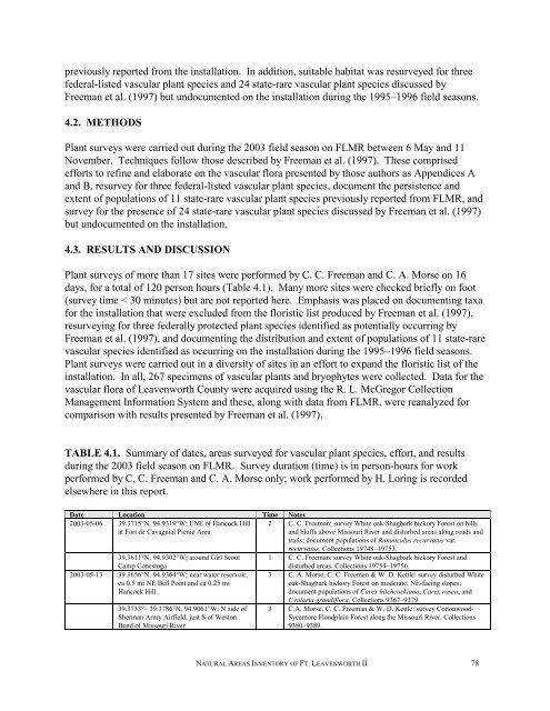 A Natural Areas Inventory of the - Kansas Natural Heritage Inventory ...