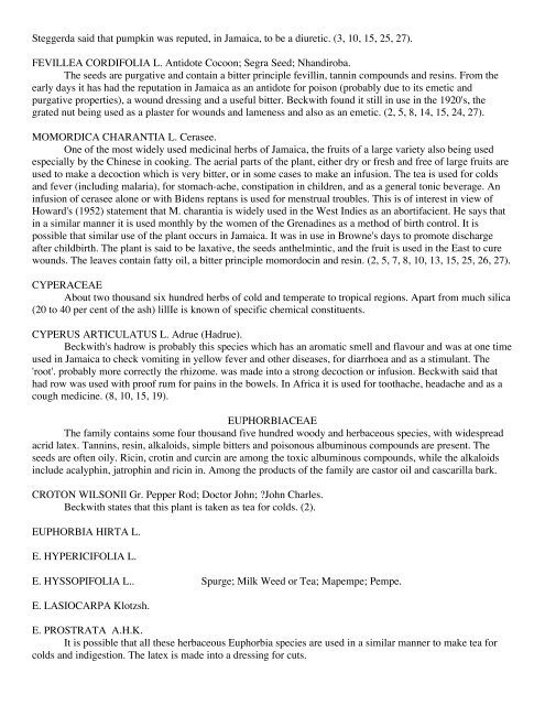 MEDlCINAL PLANTS OF JAMAICA. PARTS 1 & 11.