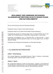 REGLEMENT DER GEMEINDE RECKINGEN- GLURINGEN ...