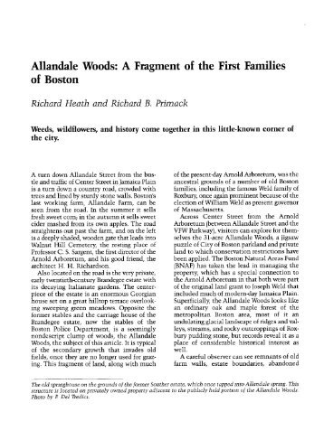 Allandale Woods-A Fragment of the First Families of Boston - Arnoldia