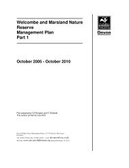 Welcombe and Marsland Nature Reserve Management Plan Part 1