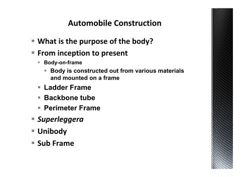 All About An Automobile's Body / Chassis Some History of the ...