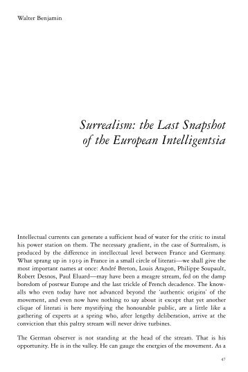 Surrealism: the Last Snapshot of the European Intelligentsia