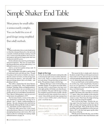 Simple Shaker End Table - Popular Woodworking Magazine