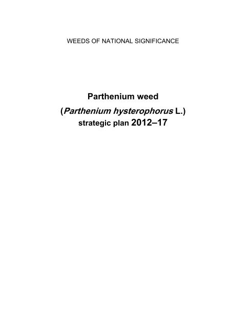 National Strategy 2012-2017 - Weeds Australia