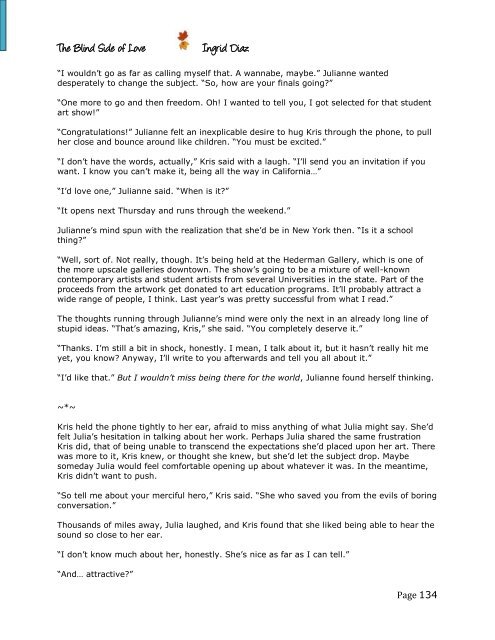 The Blind Side of Love by Ingrid Díaz The Blind Side of Love by Ingrid Díaz