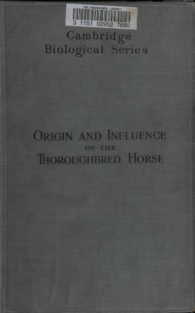 Cambridge Biological Series ORIGIN AND INFLUENCE Teoi ...
