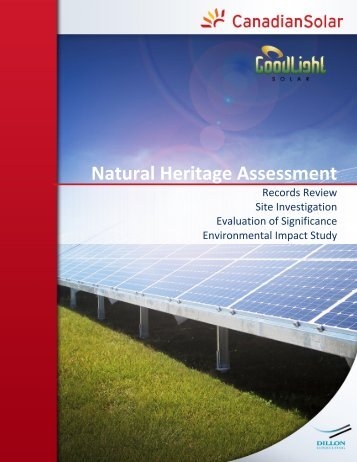 Natural Heritage Assessment - GoodLight Solar Project