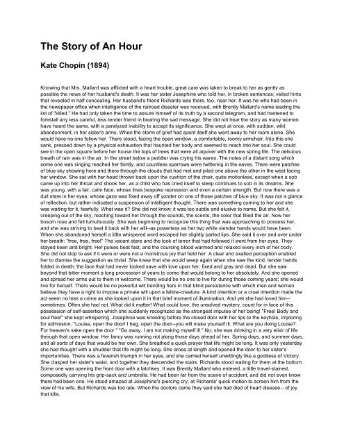 The Of Hour, Kate Chopin (PDF