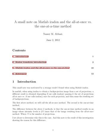 A small note on Matlab iradon and the all-at-once vs. the one-at-a ...