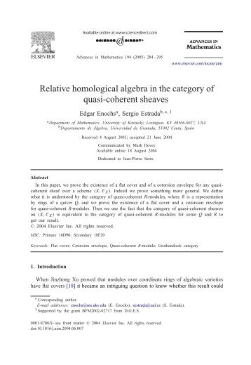 Relative homological algebra in the category of quasi-coherent ...