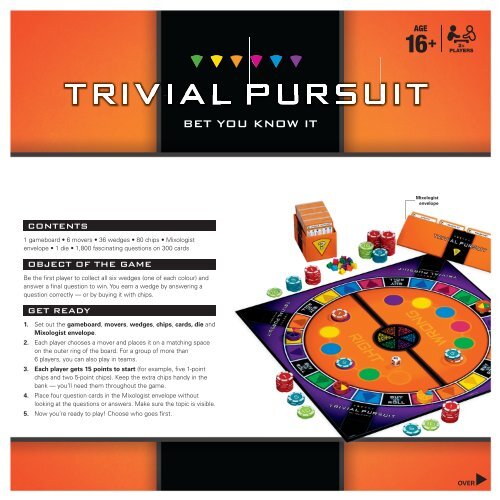 Trivial Pursuit Bet You Know It Instructions - Hasbro