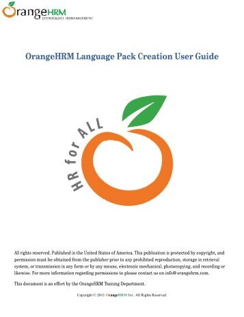 OrangeHRM Language Pack Creation User Guide