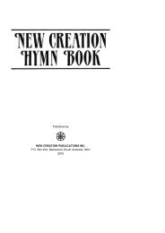 Introductory pages - New Creation Teaching Ministry