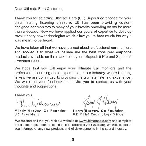 Dear Ultimate Ears Customer - Logitech