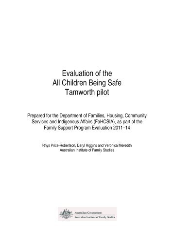 Evaluation of the All Children Being Safe Pilot - Department of ...