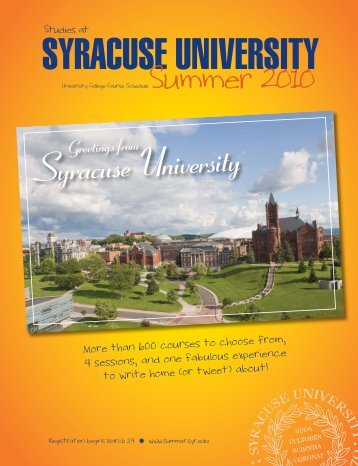 Greetings From - SummerStart - Syracuse University