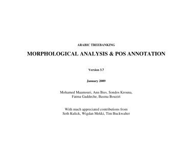 Arabic Treebank Morphological/POS Guidelines v3.7 - LDC - Projects