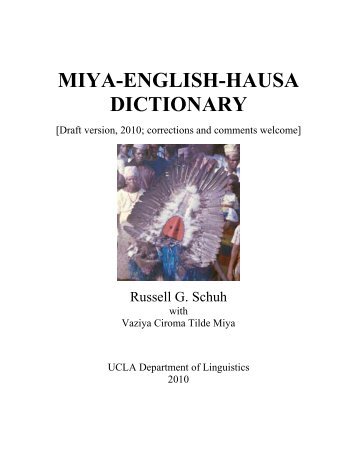 miya-english-hausa dictionary - UCLA Department of Linguistics