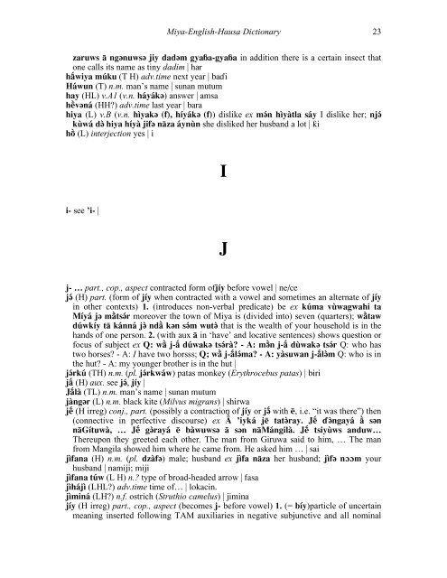 miya-english-hausa dictionary - UCLA Department of Linguistics