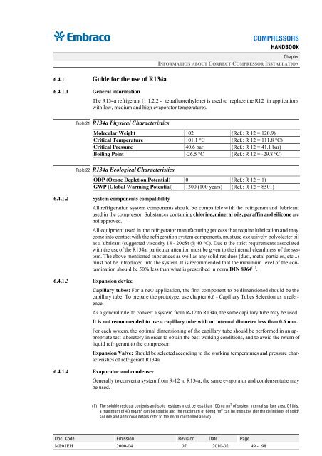 Compressor Handbook - Embraco