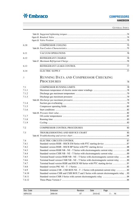 Compressor Handbook - Embraco