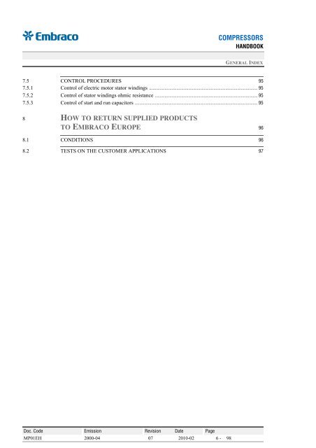 Compressor Handbook - Embraco