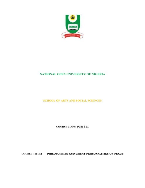 pcr 311 - National Open University of Nigeria
