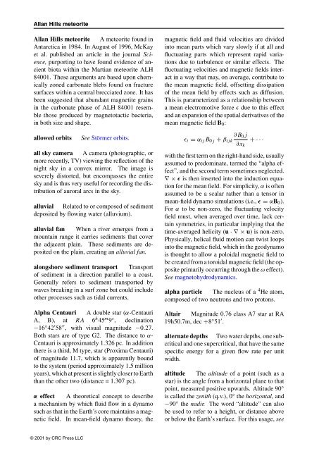 DICTIONARY OF GEOPHYSICS, ASTROPHYSICS, and ASTRONOMY