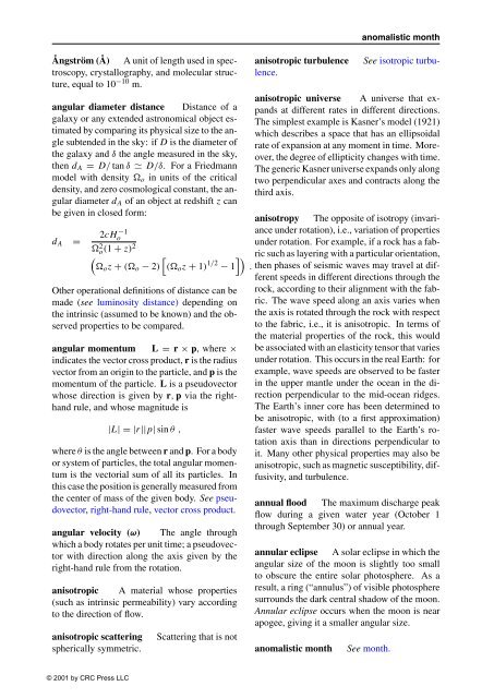 DICTIONARY OF GEOPHYSICS, ASTROPHYSICS, and ASTRONOMY