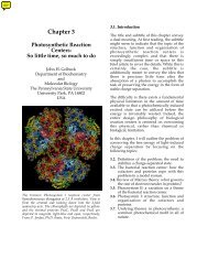 Chapter 3 Photosynthetic Reaction Centers - Biophysical Society