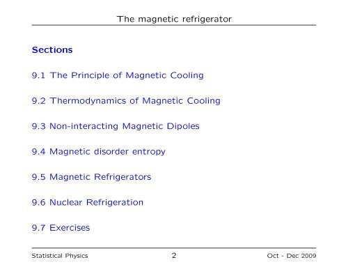 Statistical and Low Temperature Physics - University of Liverpool