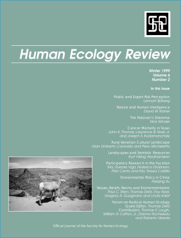 A Value-Belief-Norm Theory of Support for - Human Ecology Review