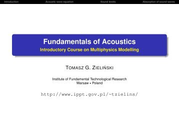 Fundamentals of Acoustics - =1=Introductory Course ...