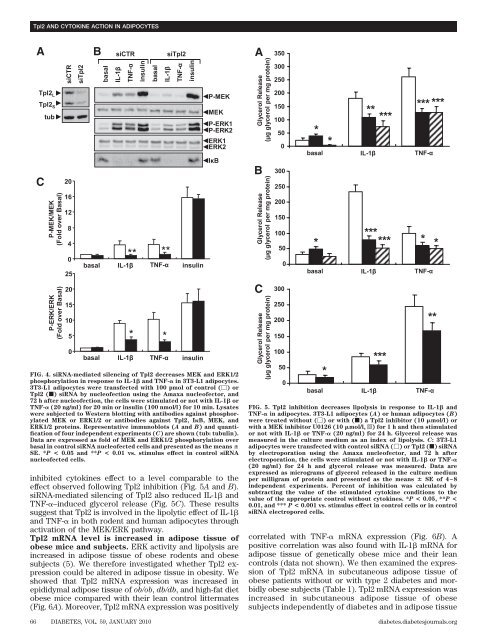 Tpl2 Kinase Is Upregulated in Adipose Tissue in Obesity ... - Diabetes