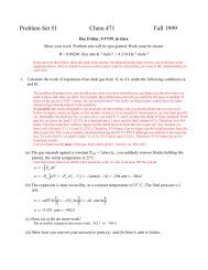 Chem 471 Problem Set 1 w/ Answers