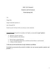 APSC 132 J Tutorial 1 Chemistry and Environment Winter/Spring ...