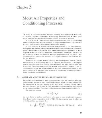 Chapter 3 Moist Air Properties and Conditioning Processes