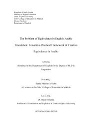 The Problem of Equivalence in English-Arabic Translation: Towards ...